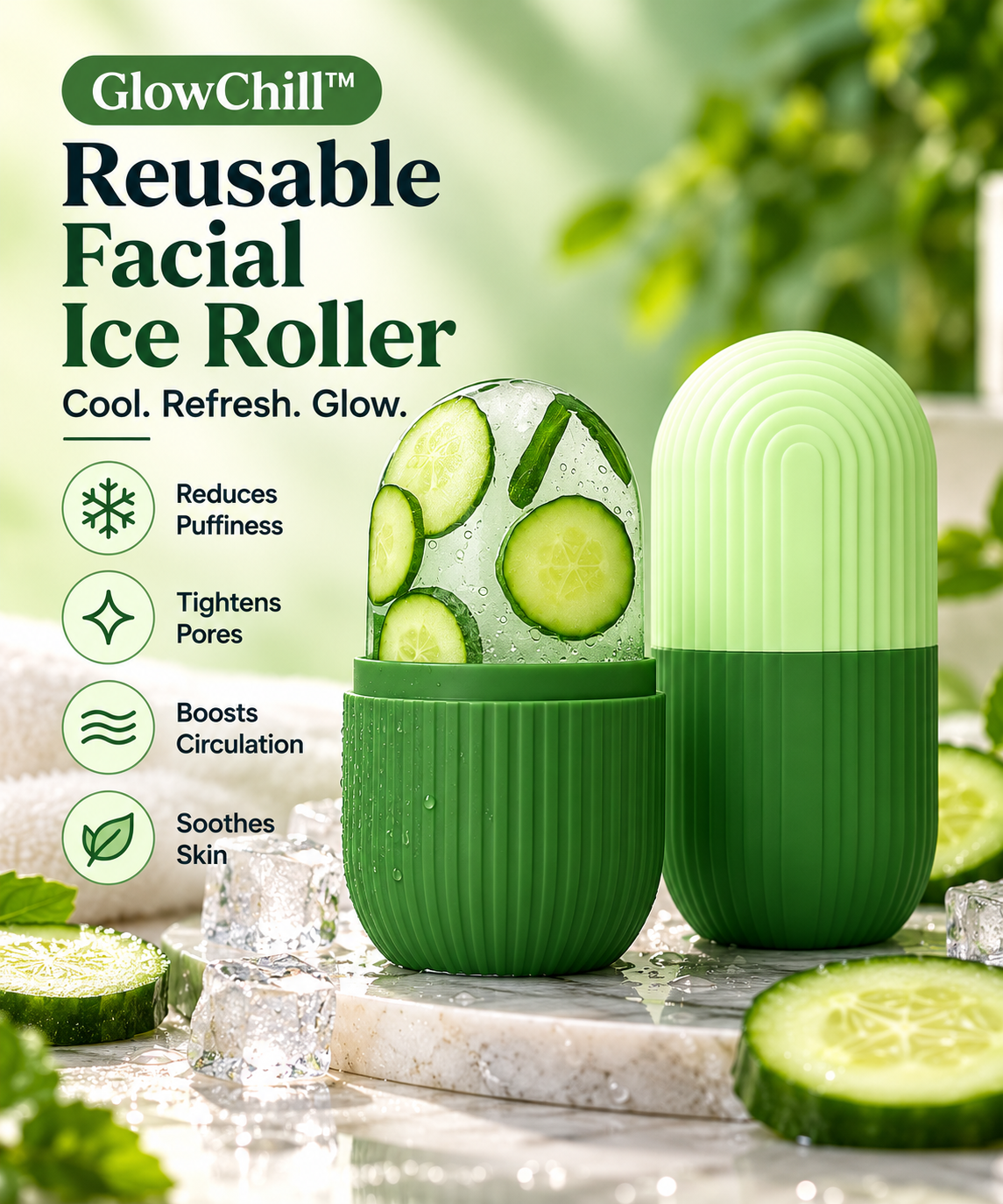GlowChill™ Reusable Facial Ice Roller