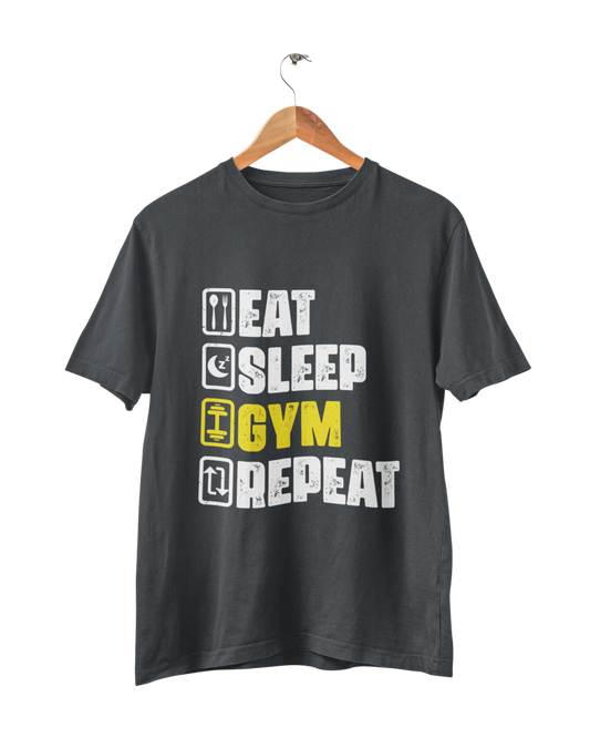 EAT SLEEP GYM REPEAT UNISEX TSHIRT