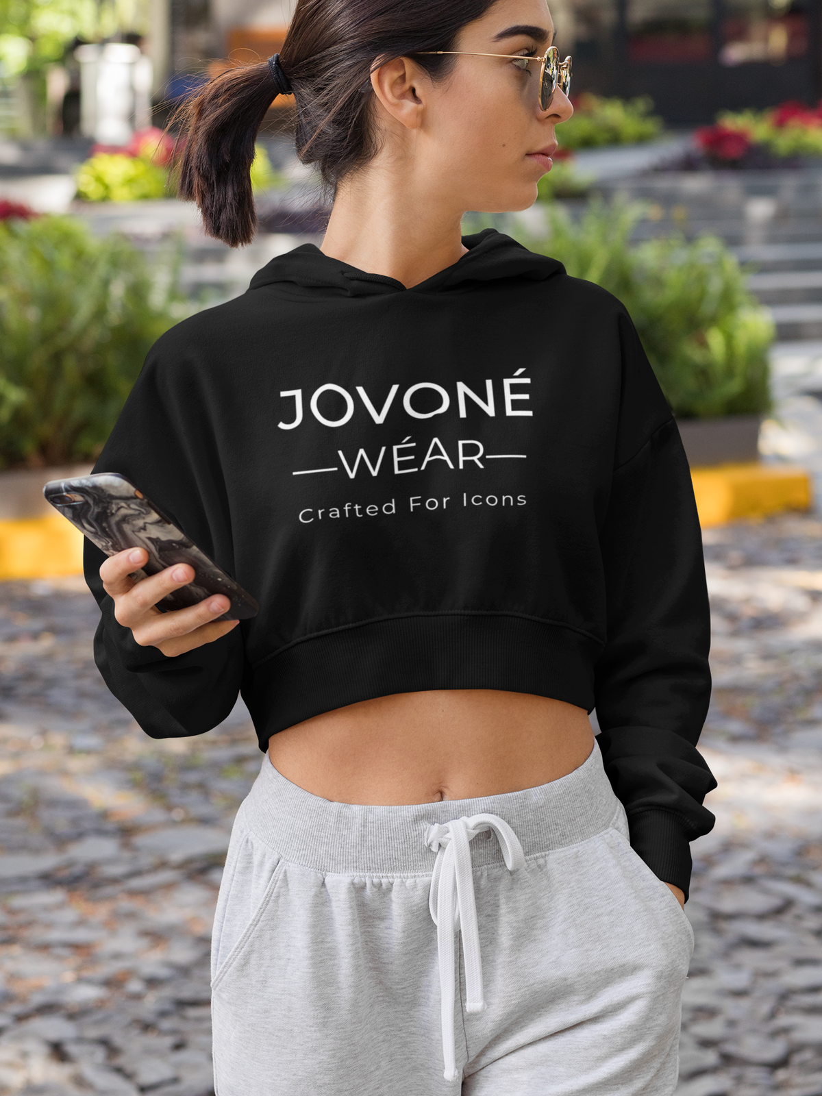 JoVone Wear - Crop Hooded Sweatshirt