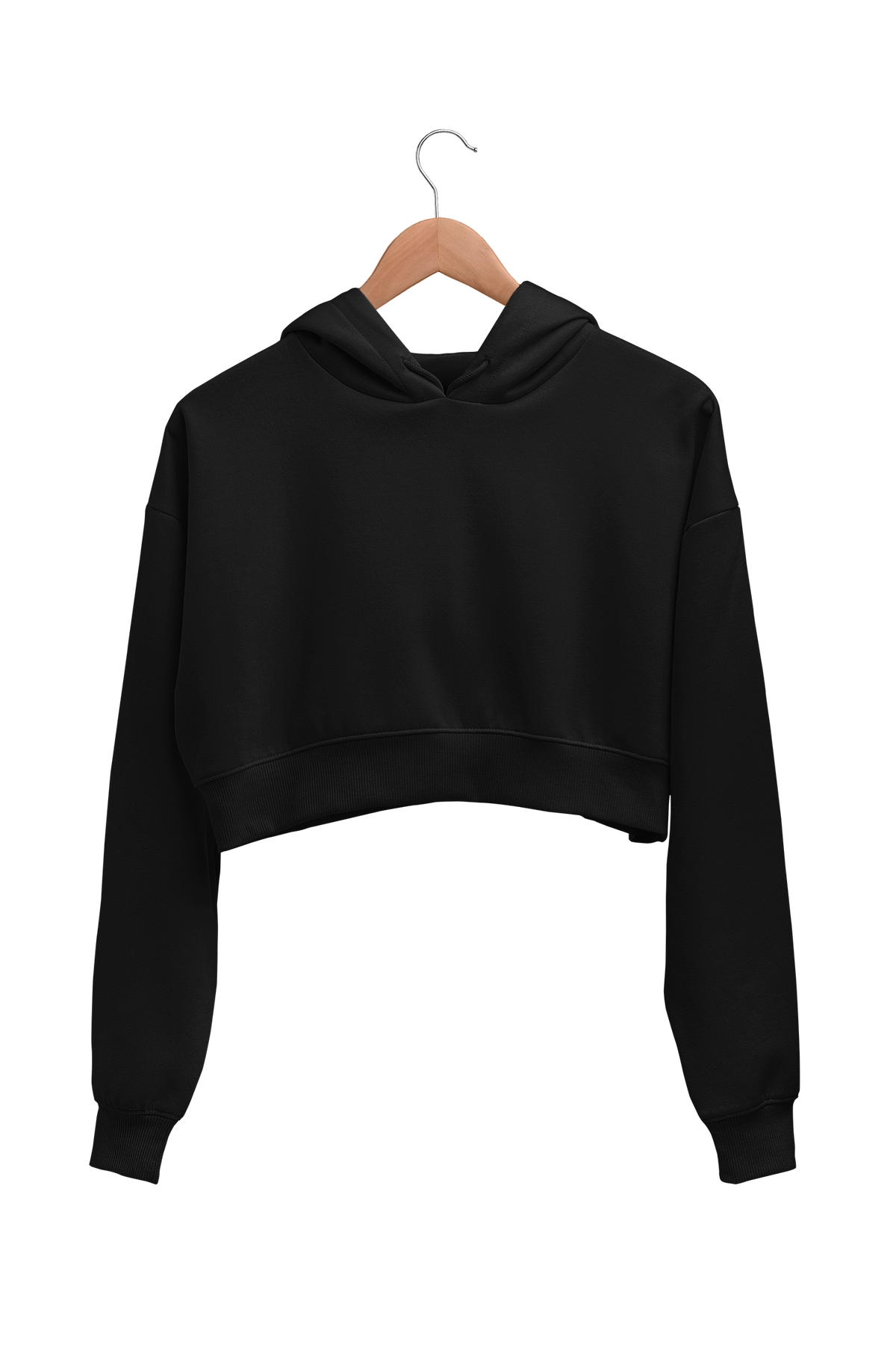 Plain Crop Hoodie For Female
