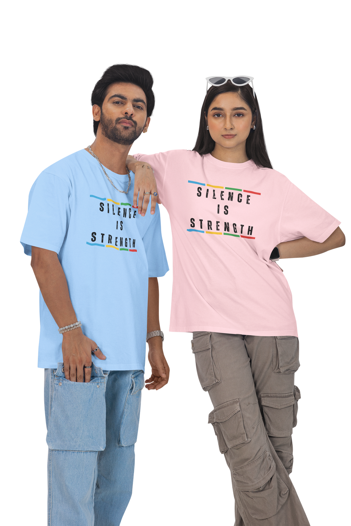 SILENCE IS STRENGTH LIGHT UNISEX OVERSIZED TSHIRT
