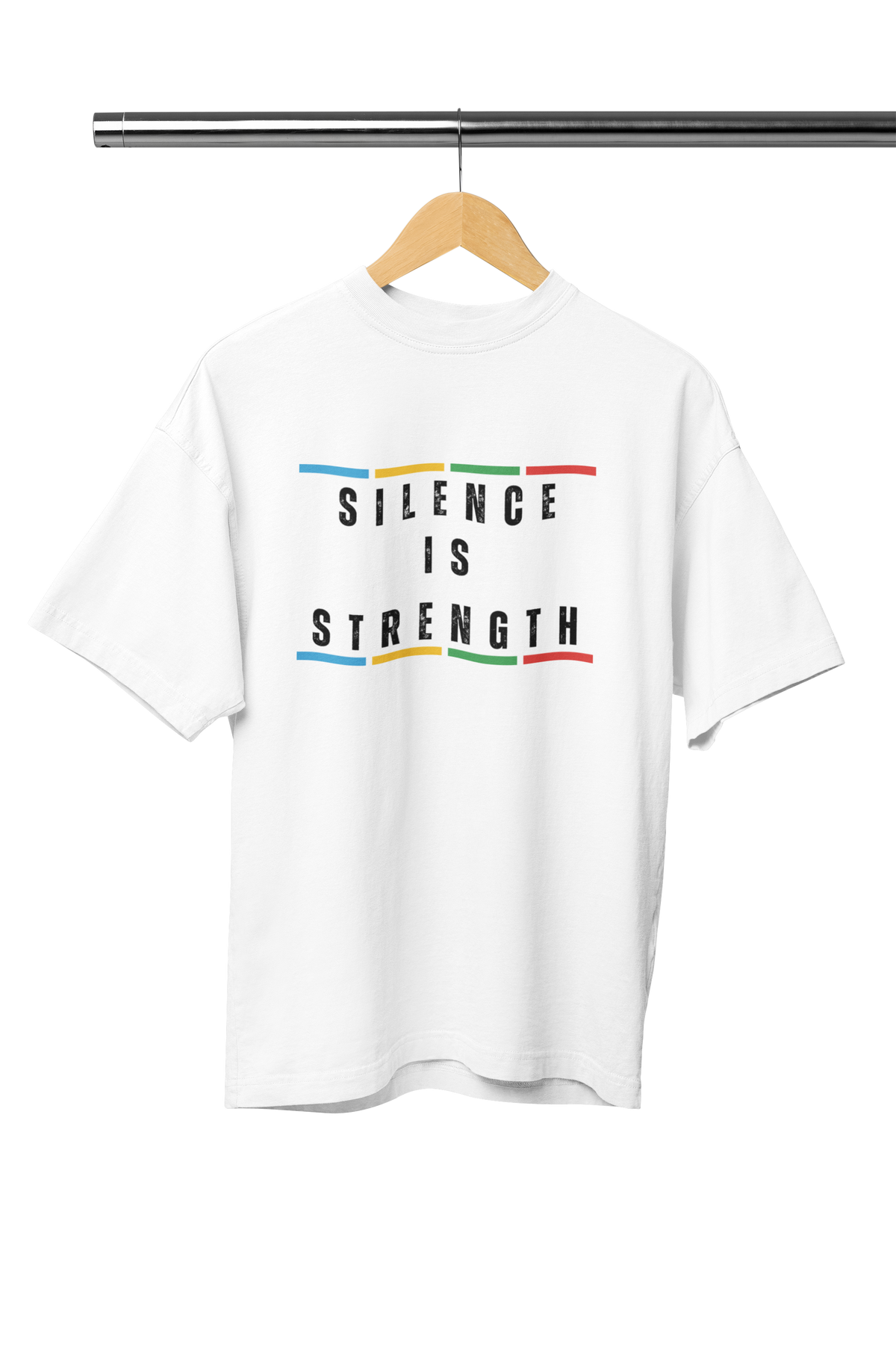 SILENCE IS STRENGTH LIGHT UNISEX OVERSIZED TSHIRT