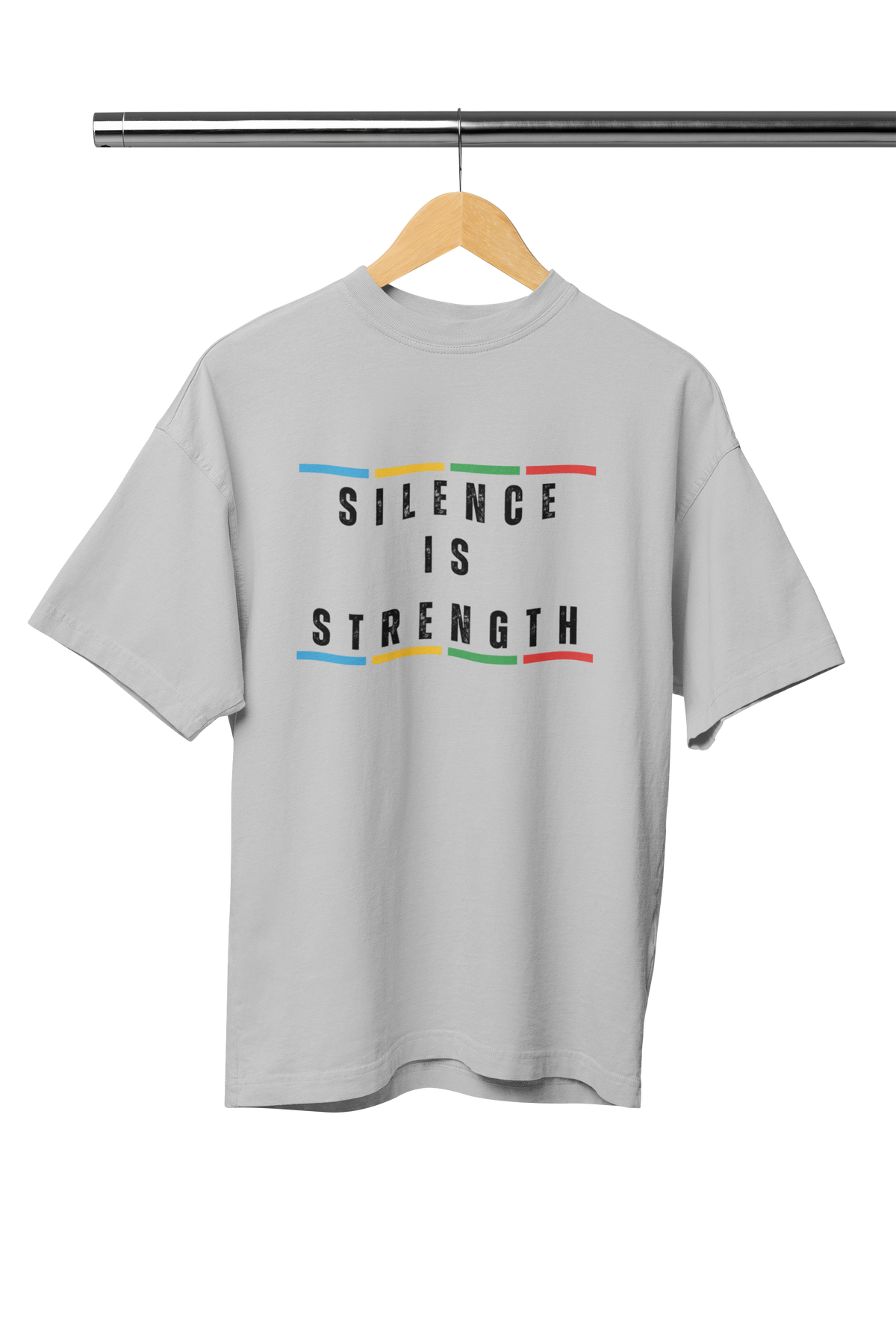 SILENCE IS STRENGTH LIGHT UNISEX OVERSIZED TSHIRT