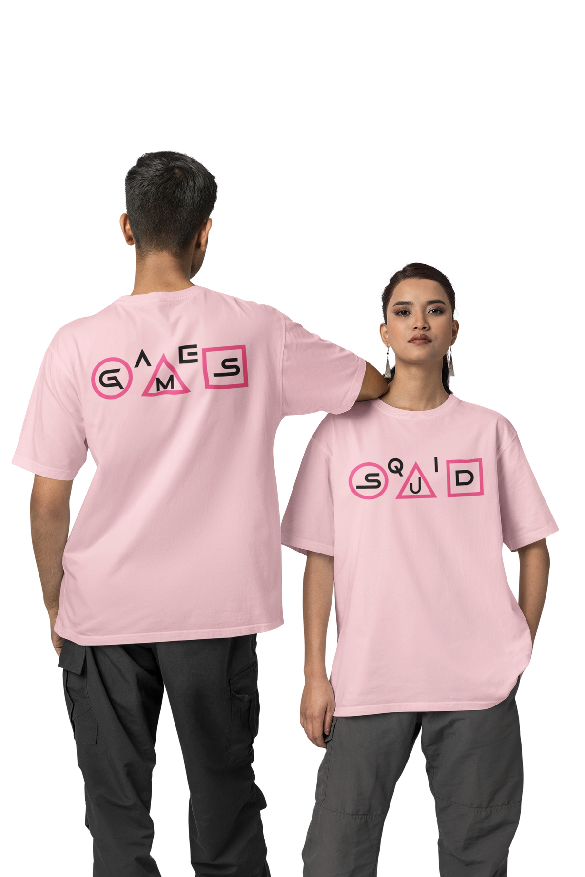 SQUID GAME FRONT BACK PRINTED - OVERSIZED TSHIRT LIGHT