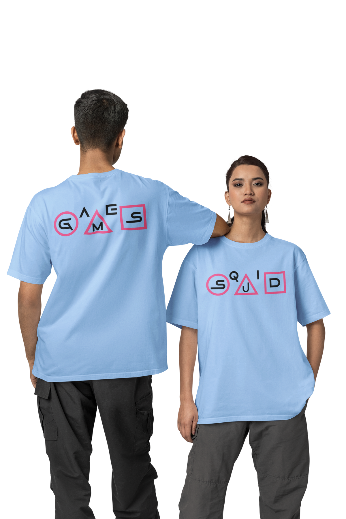 SQUID GAME FRONT BACK PRINTED - OVERSIZED TSHIRT LIGHT