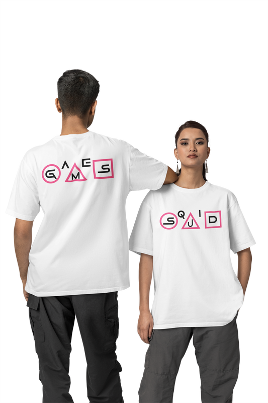 SQUID GAME FRONT BACK PRINTED - OVERSIZED TSHIRT LIGHT